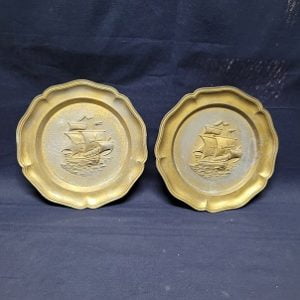 Kalyon Motifli Alman Zinn Duvar Tabağı