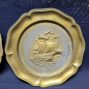 Kalyon Motifli Alman Zinn Duvar Tabağı