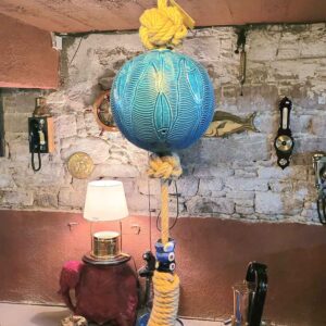 Turkuaz Renk Çini Balıklı Askılı Top