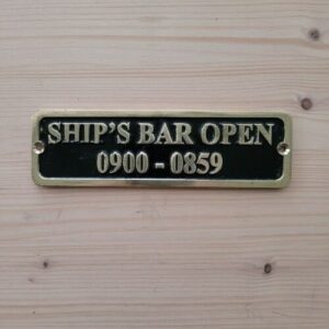 Ship’s Bar Open Pirinç Plaket