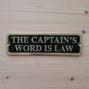 Captain’s Word is Law Pirinç Plaket
