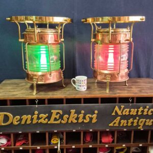 Bakır Demir Fenerinden Kahve Sehpa Takımı